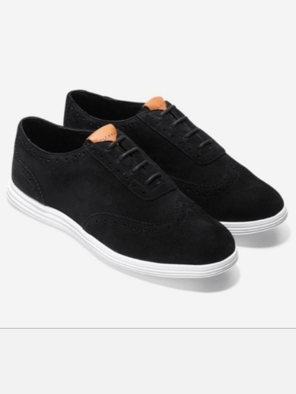 Cole Haan Misha Grand Grand.OS Black Suede White Oxford Sneakers Shoes Size 8.5